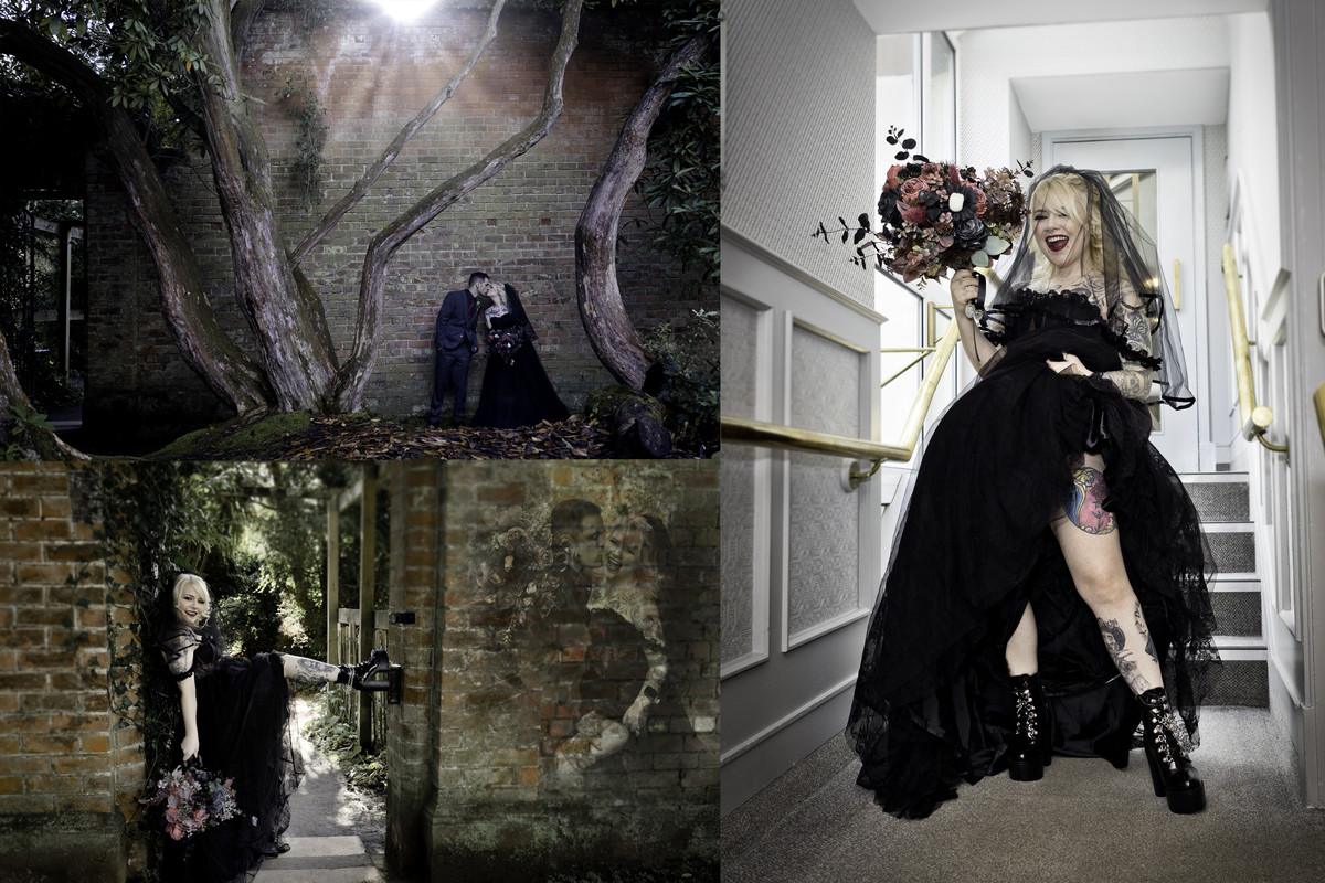 Rock and roll Bride at Halloween 